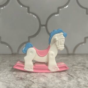 Fisher Price Loving Family Dream Dollhouse Rocking Horse 1993 Pink Blue